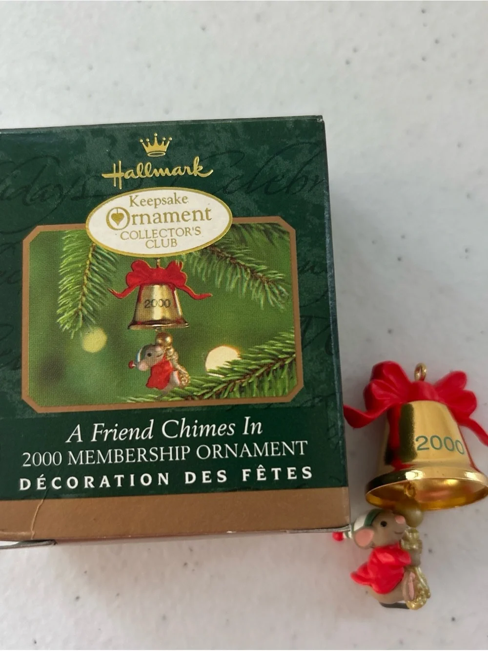 Hallmark A Friend Chimes In 2000 Membership Miniature Keepsake Ornament NIB